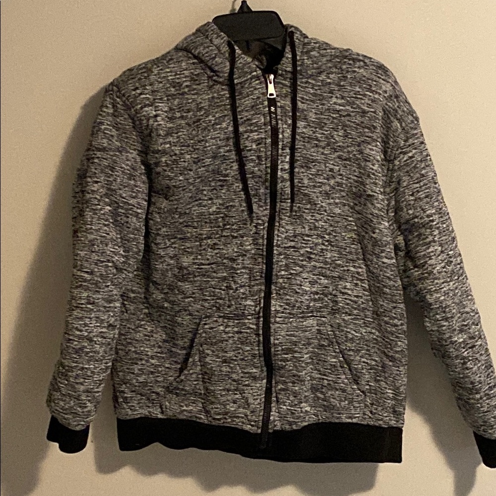 Unisex Gray Zip-Up Hoodie Sweater